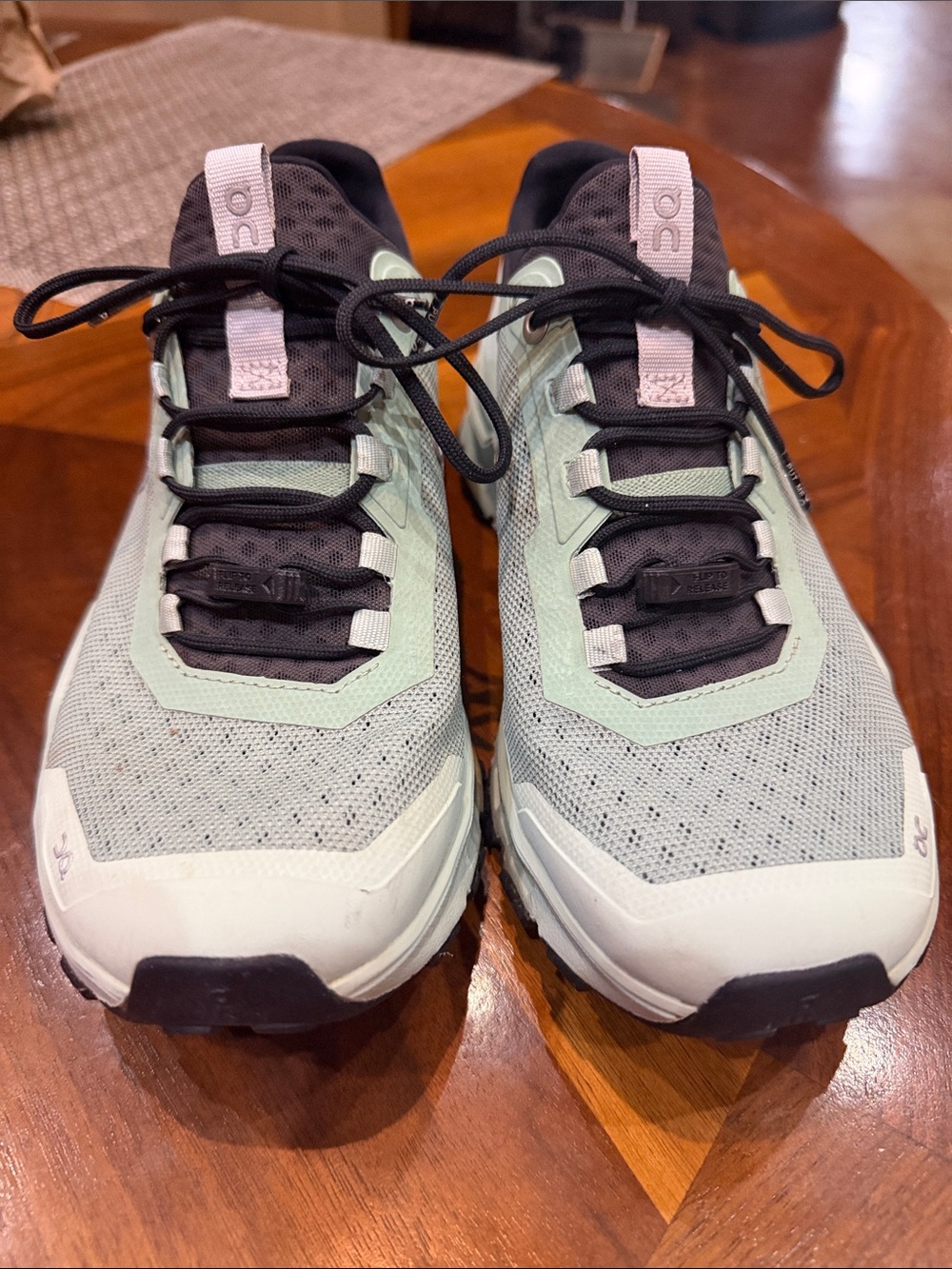 On Cloudultra trail and Mint/Black Running Shoes